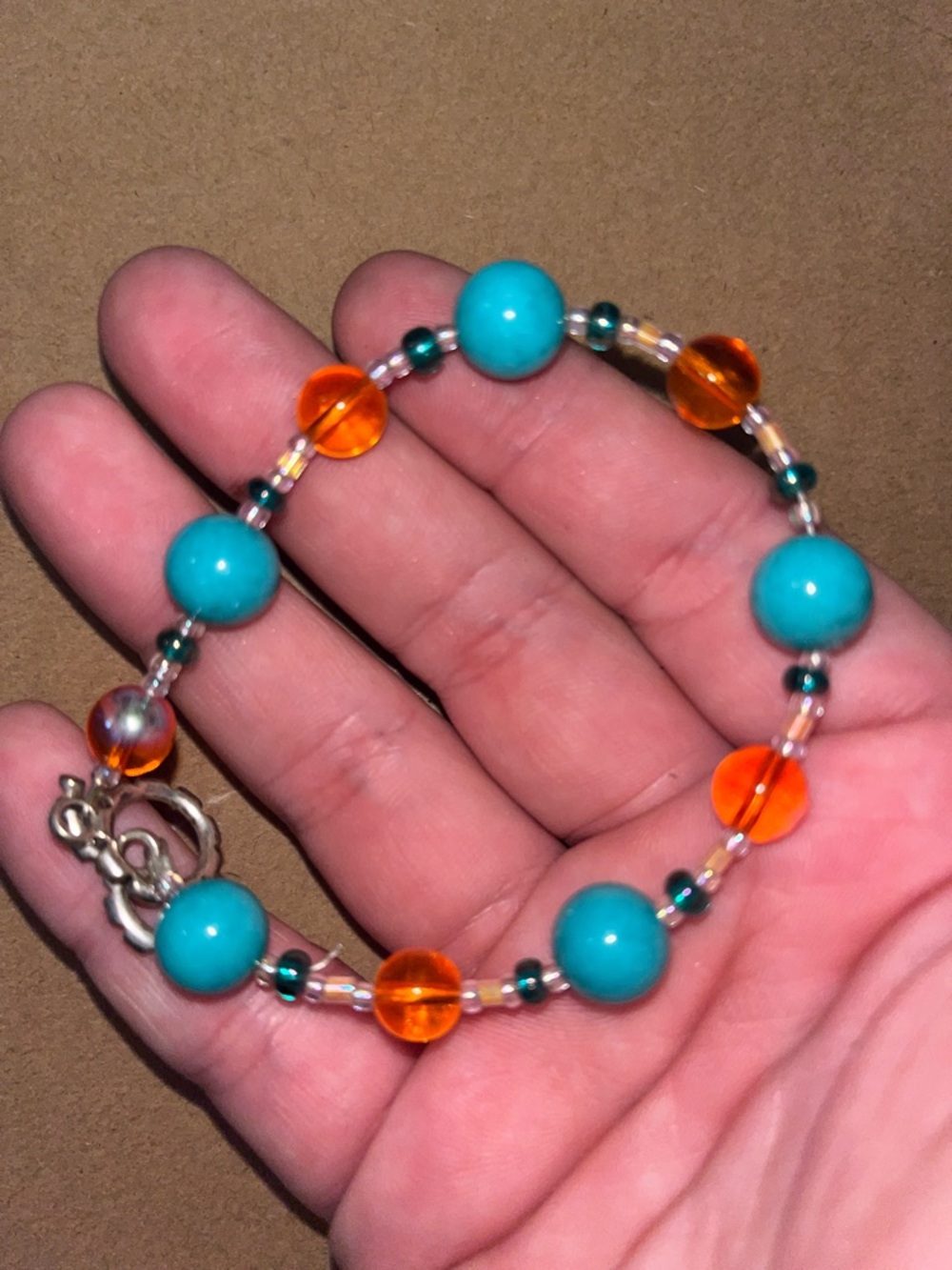Turquoise and Amber Beaded Bracelet - Women Jewelry